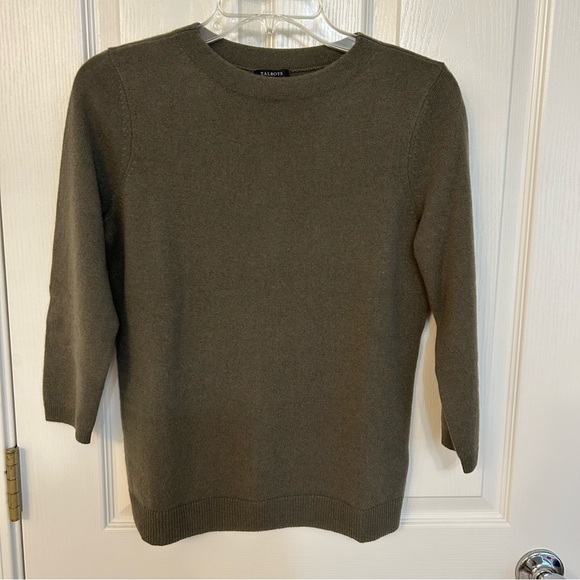 Talbots AUDREY CASHMERE SWEATER in BURNT OLIVE Size MP - Picture 3 of 7